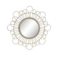 Ahin Miroir en rotin miroir naturel