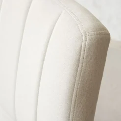 Aiko Chaise de bureau rembourrée beige avec accoudoirs et roulettes