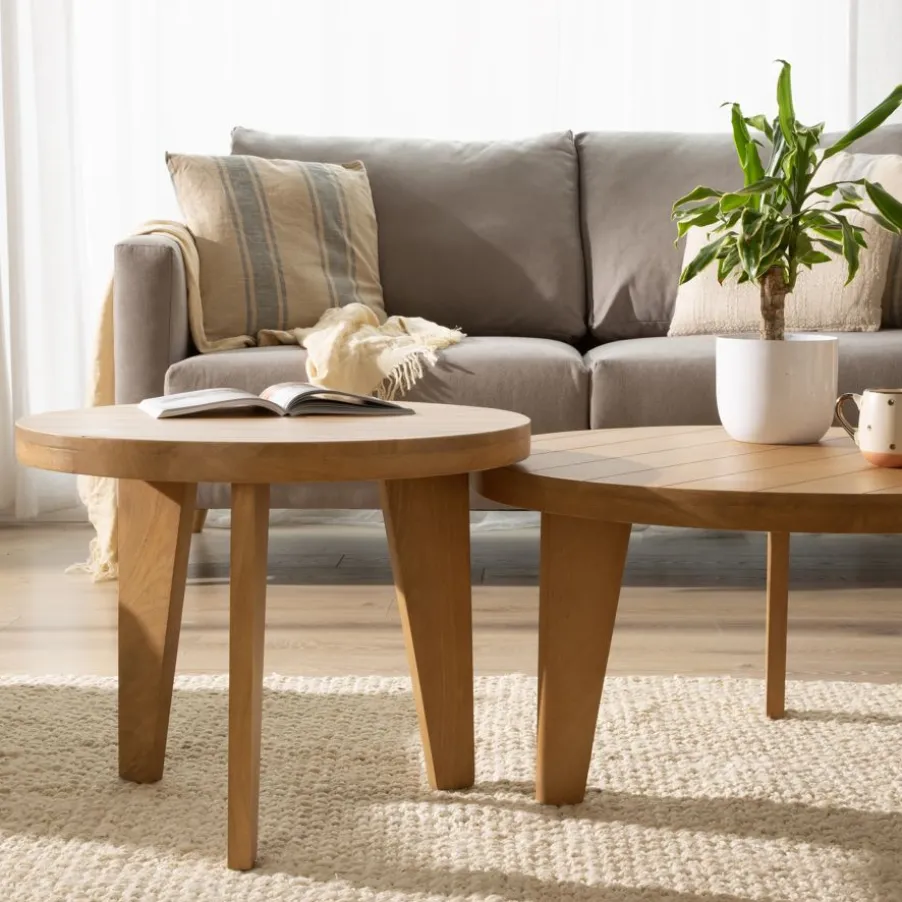 Amaia Ensemble de 2 tables basses en bois massif de manguier