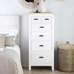 Avelin Commode blanc et naturel