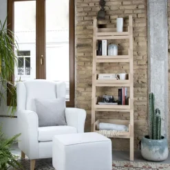 Bassay étagère échelle en bois couleur naturelle