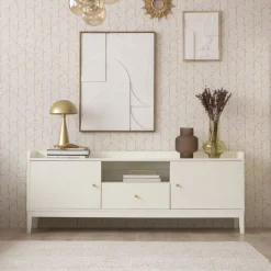 Berna Meuble tv en bois laqué blanc