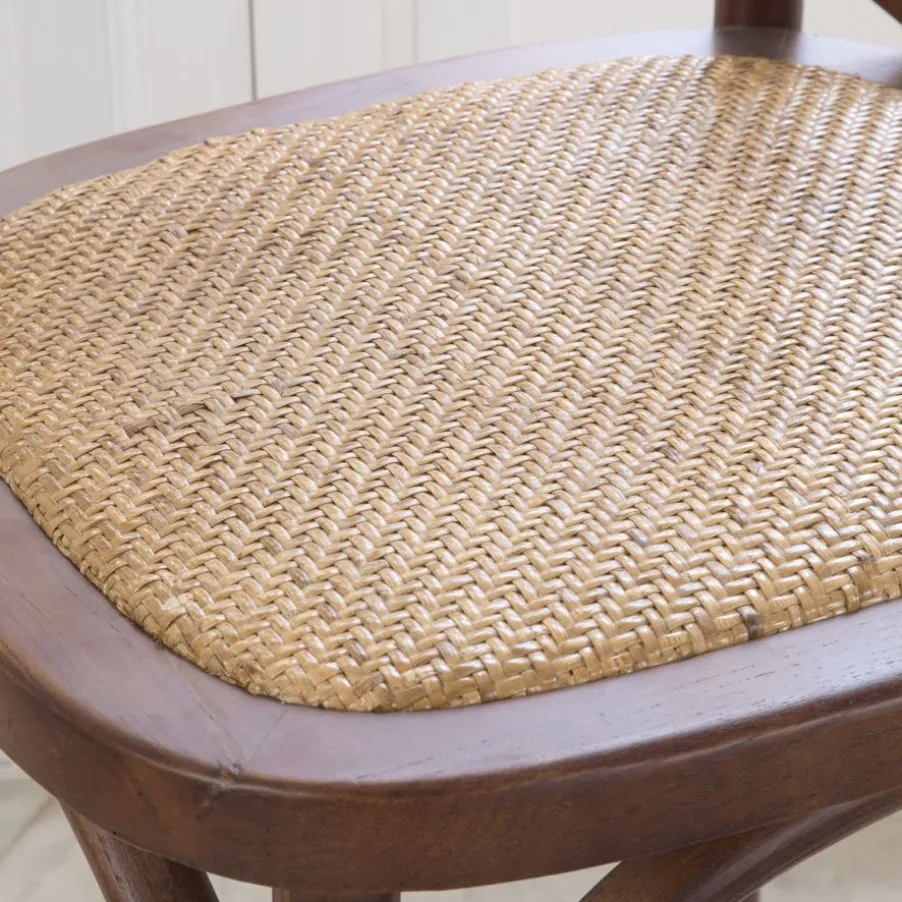 Bihar Chaise en bois massif d'orme couleur teck