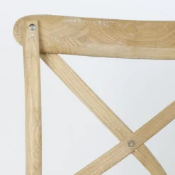 Bihar Chaise en bois massif d'orme couleur naturelle antique