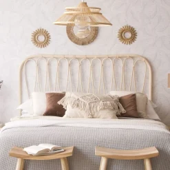 Bossley Tête de lit en rotin naturel pour lit de 150 et 160