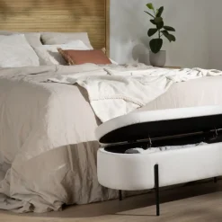 Brisbane Banque décoffrage avec rangement rembourré beige