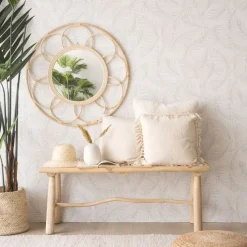Ceira Miroir rond mural en rotin naturel
