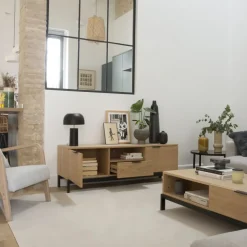 Coimbra Meuble tv en bois et métal