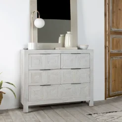 Cuzco Commode en bois massif blanc wild