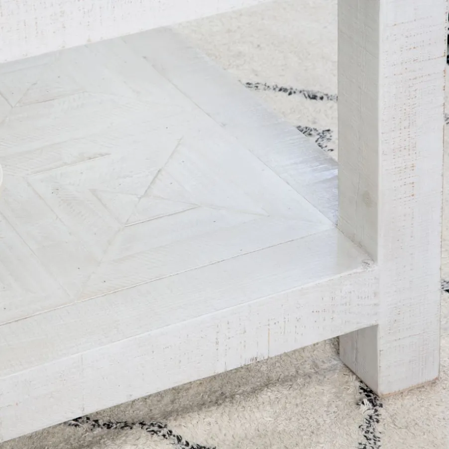 Cuzco Table basse en bois massif et verre