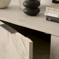 Enzo Buffet en bois massif et métal couleur blanc wild
