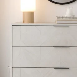 Enzo Commode en bois massif et métal couleur blanc wild