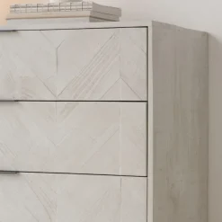 Enzo Commode en bois massif et métal couleur blanc wild