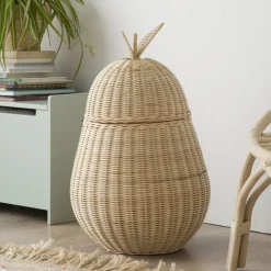 Fruit Panier en rotin naturel forme poire