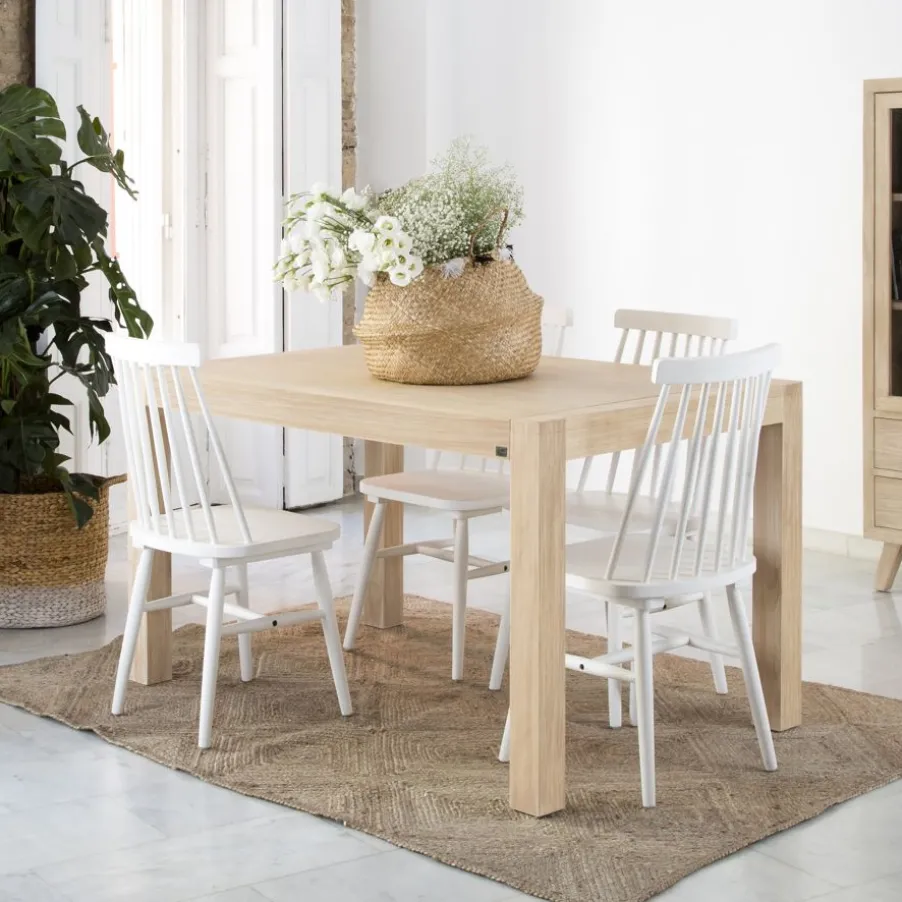 Gael Table à manger extensible rectangulaire 160/210 en bois couleur naturelle