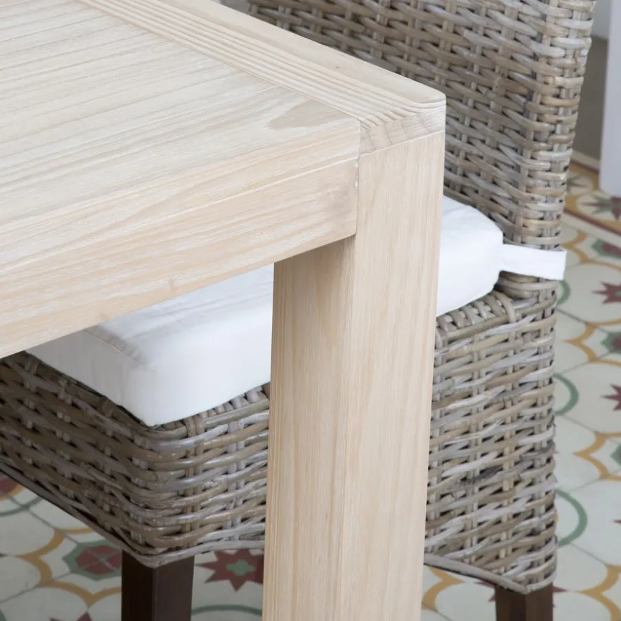 Gael Table à manger extensible rectangulaire 140/190 en bois couleur naturelle