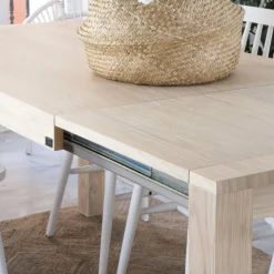 Gael Table à manger extensible rectangulaire 140/190 en bois couleur naturelle