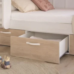 Hansel Lit avec tiroirs pour matelas de 90x190 avec échelle &agrave; gauche