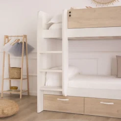 Hansel Lit avec tiroirs pour matelas de 90x190 avec échelle à gauche
