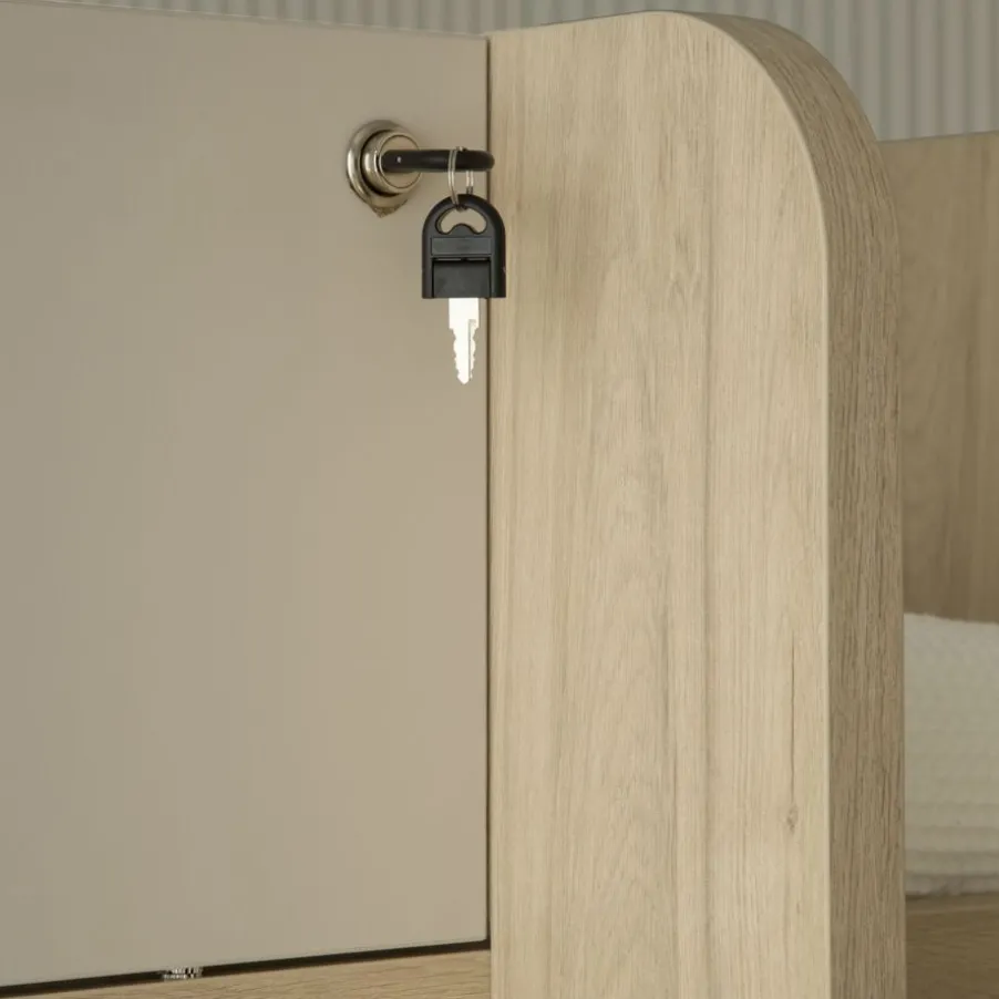 Hansel Lit superposé avec lit gigogne pour matelas de 90x190 avec échelle à gauche