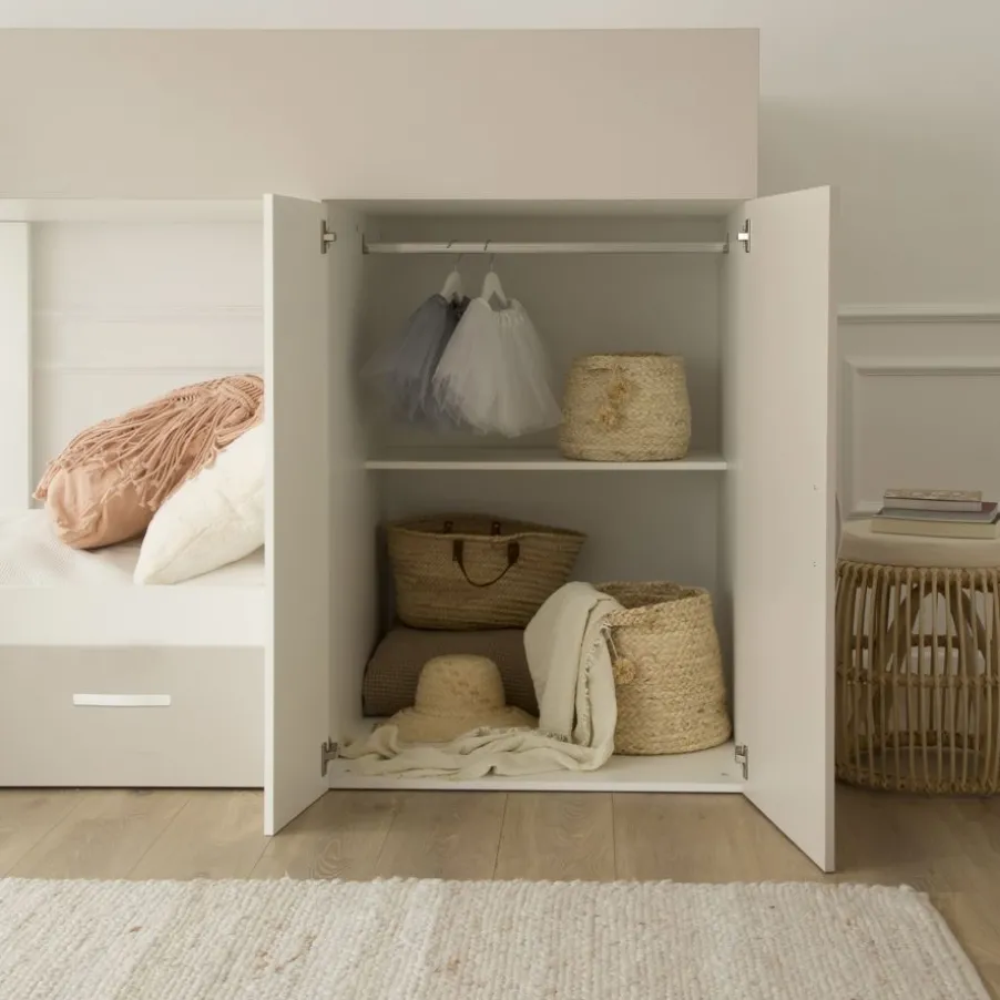 Hansel Train avec 2 lits et rangement à droite pour matelas de 90x190