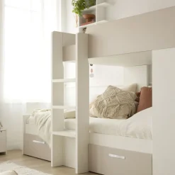 Hansel Train avec 2 lits et rangement à droite pour matelas de 90x190