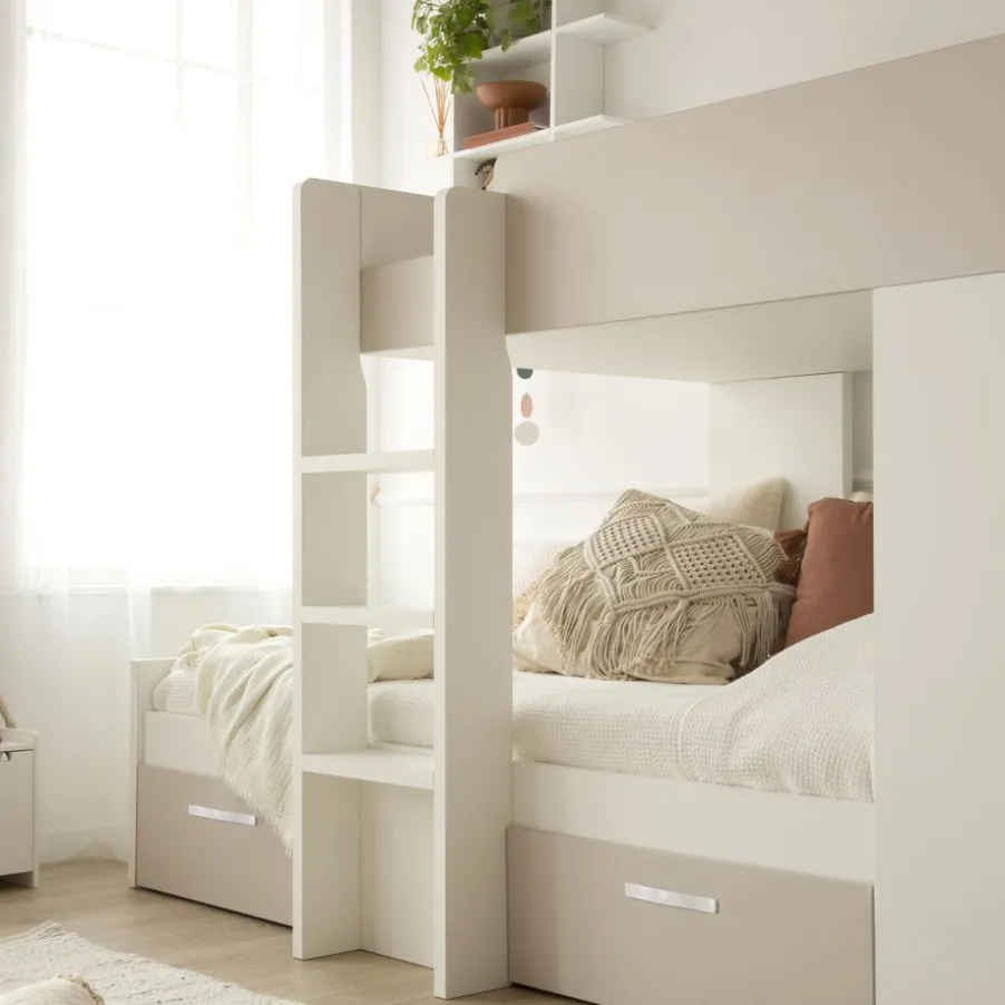 Hansel Train avec 2 lits et rangement à droite pour matelas de 90x190