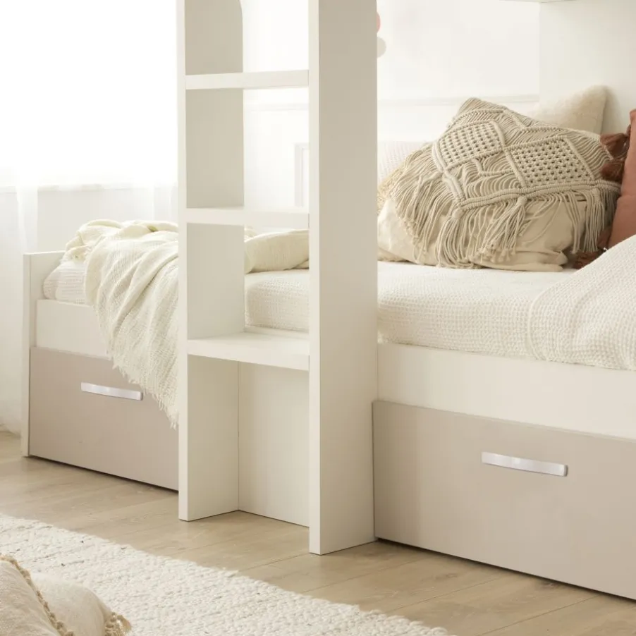 Hansel Train avec 2 lits et rangement à droite pour matelas de 90x190