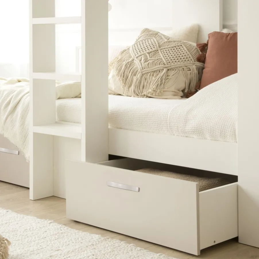 Hansel Train avec 2 lits et rangement à droite pour matelas de 90x190