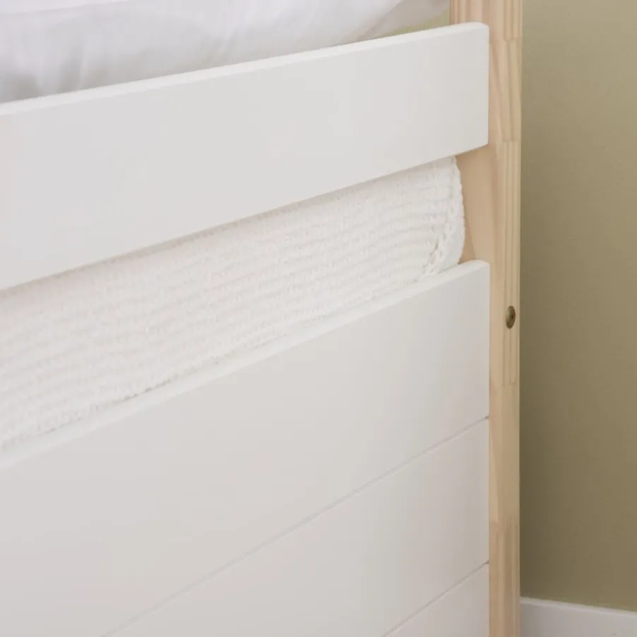Haus Cama con forma de casa y somier de arrastre para colchón de 90x190 lacada e