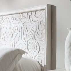 Indira Tête de lit en bois massif sculpté de manguier pour lit de 150 et 160