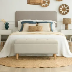 Ivis Banc rembourré avec rangement beige