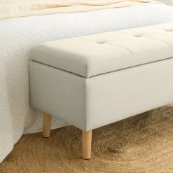 Ivis Banc rembourré avec rangement beige