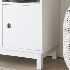 Kadi Meuble enfant avec espace de rangement laqué en blanc