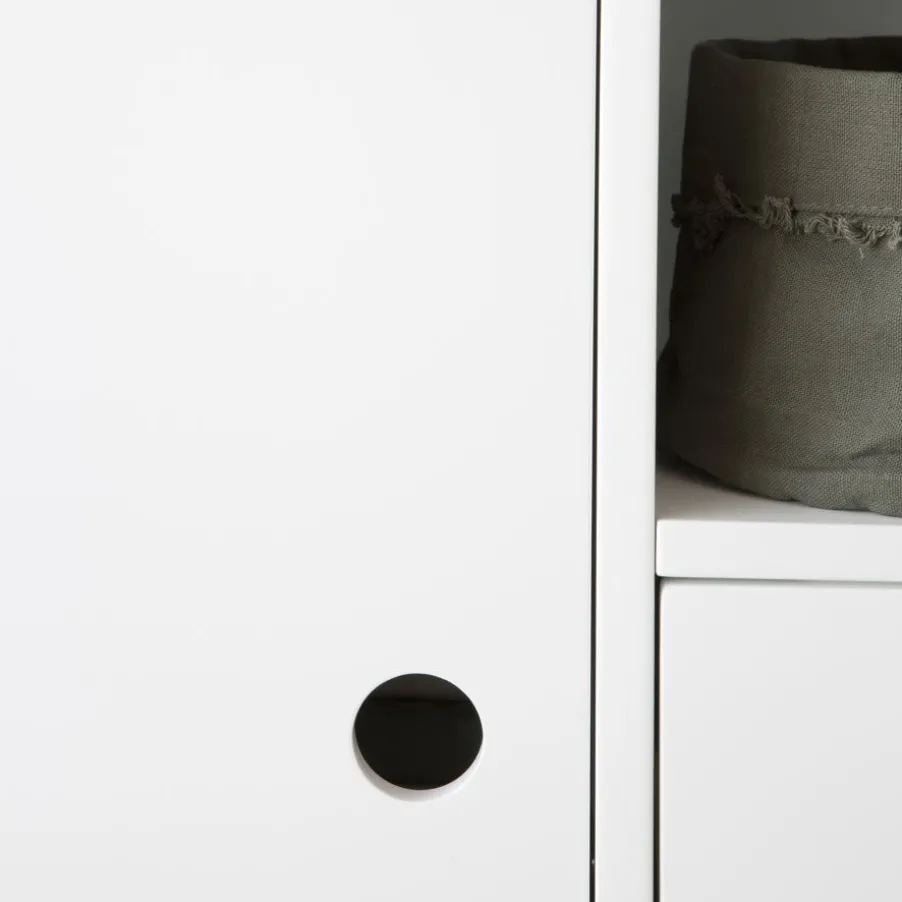 Kadi Meuble enfant avec espace de rangement laqué en blanc