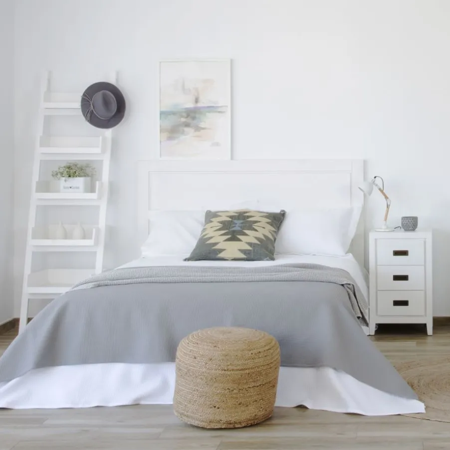 Kehra Tête de lit pour lit de 150 et 160 laqué en blanc