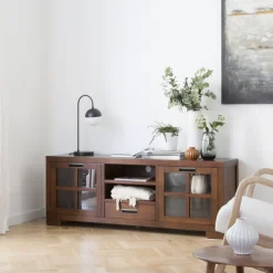 Kenia Meuble tv en bois couleur teck