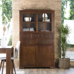Kenya Vitrine en bois de couleur teck
