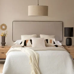 Madary Tête de lit rembourrée beige pour lit de 150 et 160
