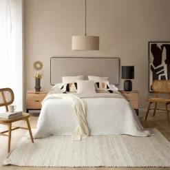 Madary T&ecirc;te de lit tapissée beige pour lit de 140