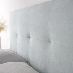 Maira T&ecirc;te de lit tapissée bleu turquoise pour lit de 150 et 160