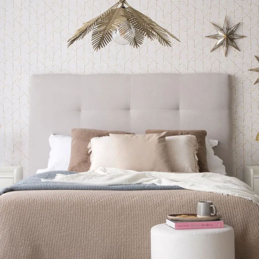 Maira Tête de lit capitonnée beige pour lit de 150 et 160