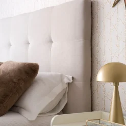 Maira Tête de lit capitonnée beige pour lit de 150 et 160