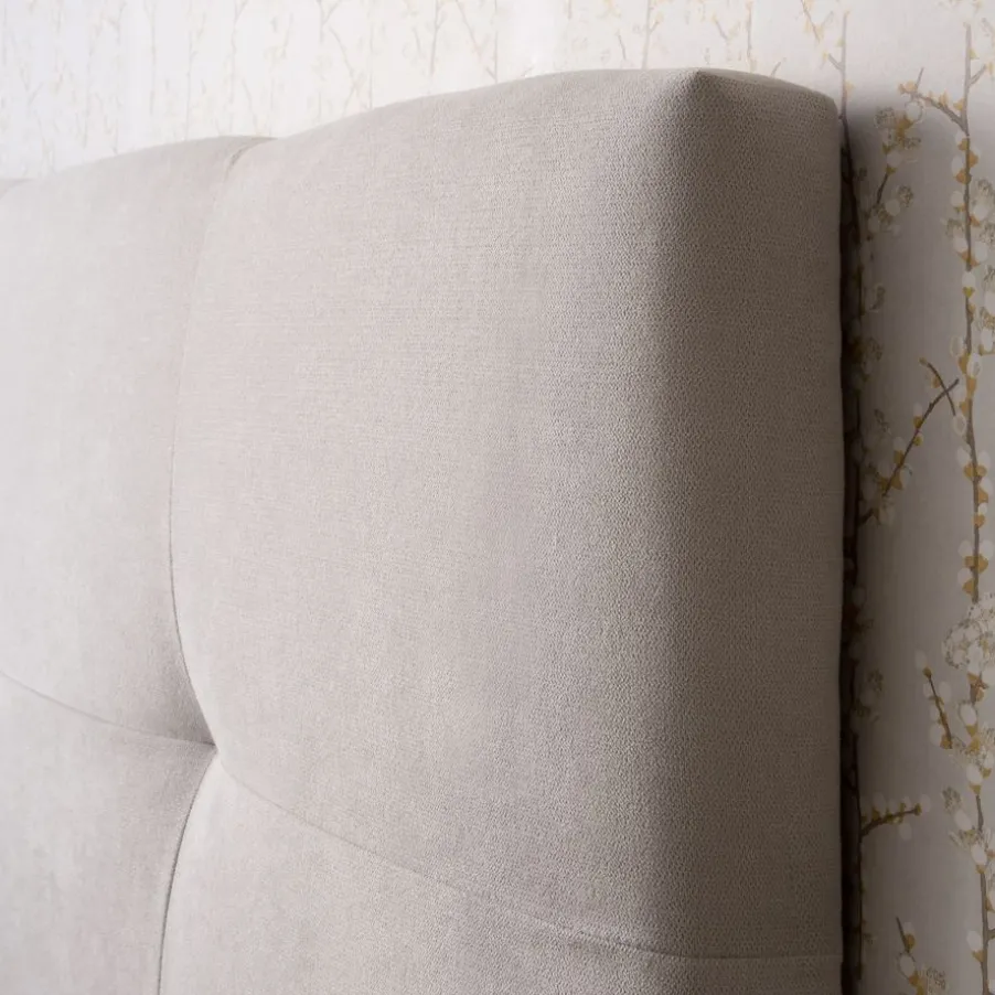 Maira Tête de lit capitonnée beige pour lit de 150 et 160