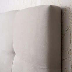 Maira Tête de lit tapissée beige pour lit de 140