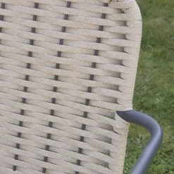 Mink Chaise de jardin en corde de couleur taupe et en aluminium graphite
