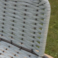 Mink Tabouret de jardin en corde tourmaline et aluminium graphite