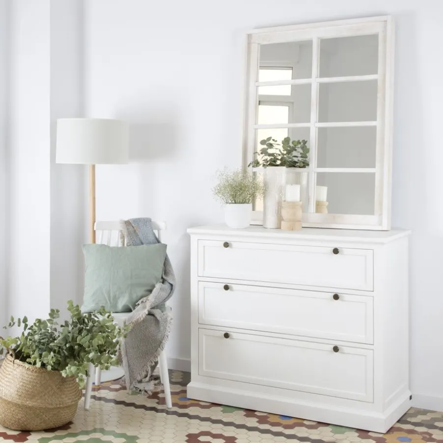 Nantes Commode en bois laqué blanc