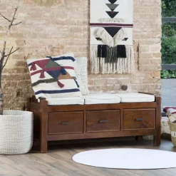 Nest Banc avec rangement et coussins en bois