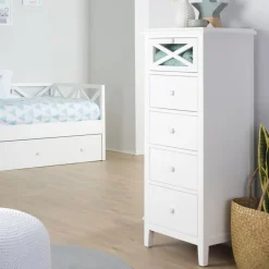 Niza Commode en bois laqué blanc